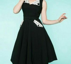 Tatyana classic brigit black swing dress